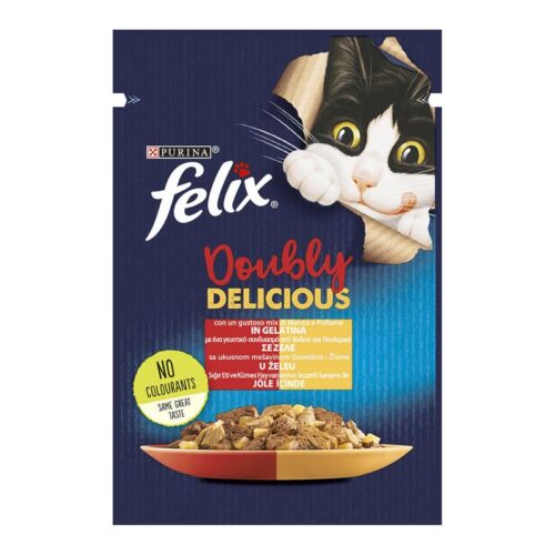 Felix Çifte Lezzet Etli Ve Tavuklu Yaş Kedi Maması 85 g