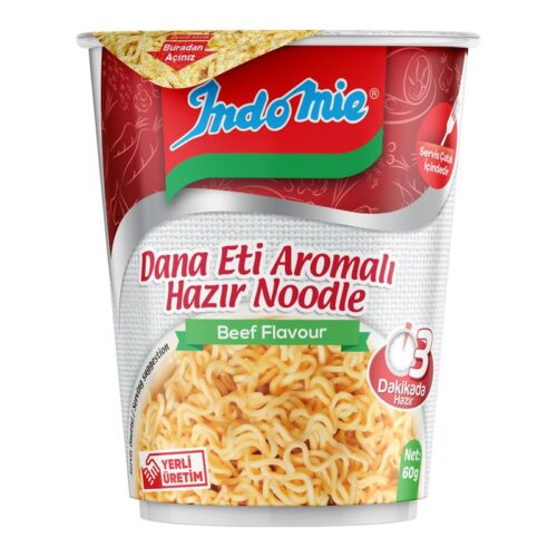 İndomie Dana Eti Çeşnili Noodle Bardak 60 g