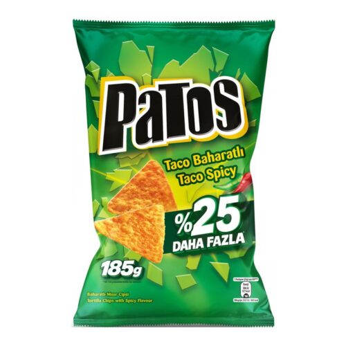 Patos Taco Baharatlı Mısır Cipsi %25 Daha Fazla 185 g