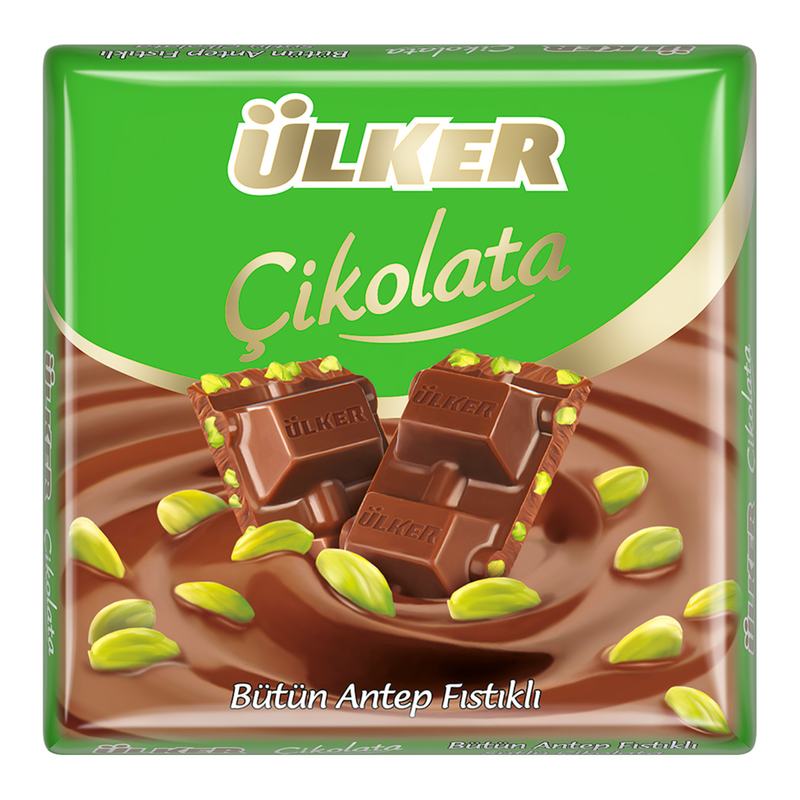 Ülker Bütün Antep Fıstıklı Sütlü Kare Çikolata 65 g