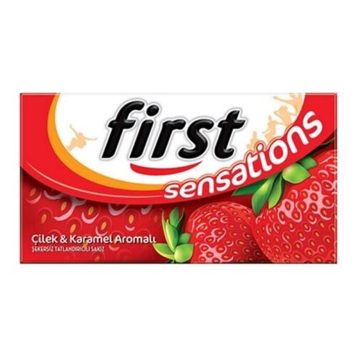 First Sensations Çilek-Karamel Aromalı Sakız 27 g