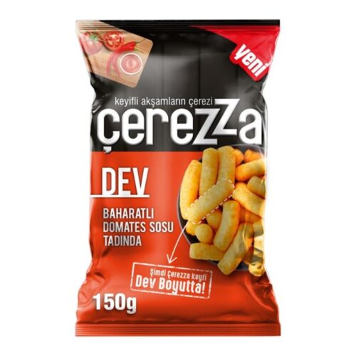 Çerezza Dev Baharatlı Domates Sosu Aromalı Mısır Çerezi Parti Boy 150 g