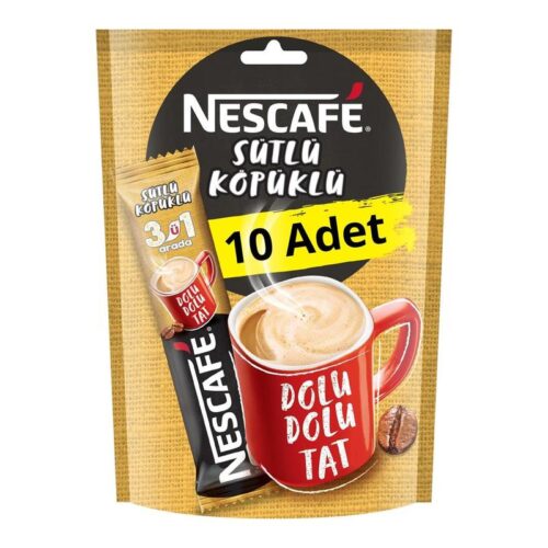 Nescafe 3 Ü 1 Arada Sütlü Köpükllü Kahve 10 Adet 174 g