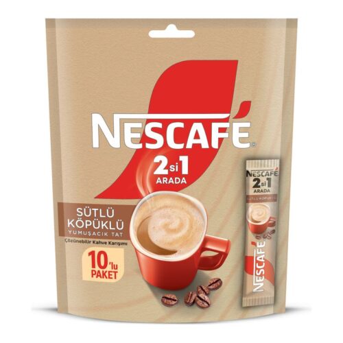 Nescafe 2 Si 1 Arada Sütlü Köpüklü Kahve 10 Adet 100 g