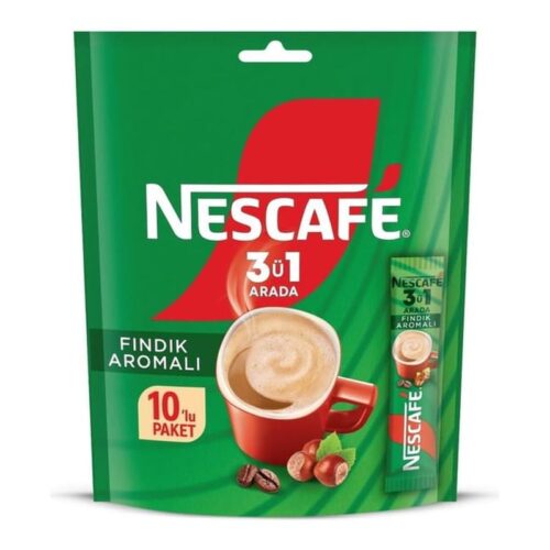 Nescafe 3 Ü 1 Arada Fındık Aromalı Kahve 10 Adet 170 g
