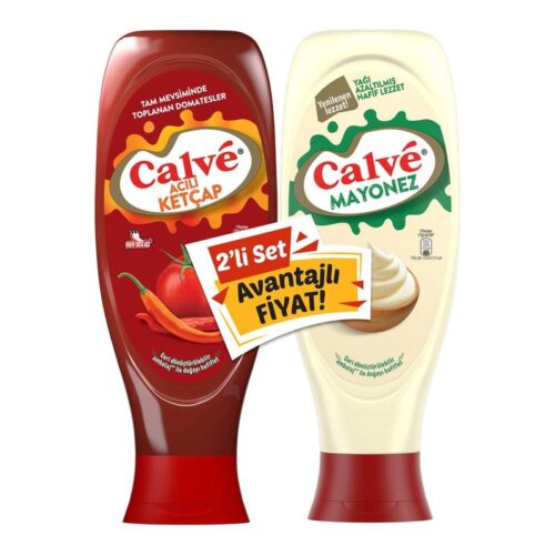 Calve Acılı Ketçap 610 g + Mayonez 540 g Ekonomik 2'li Set