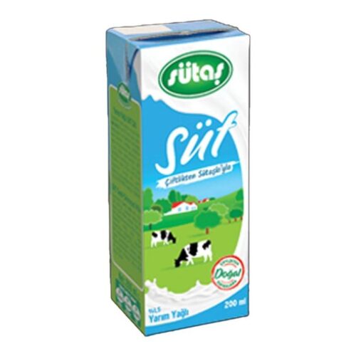 Sütaş Yarım Yağlı Süt 200 ml